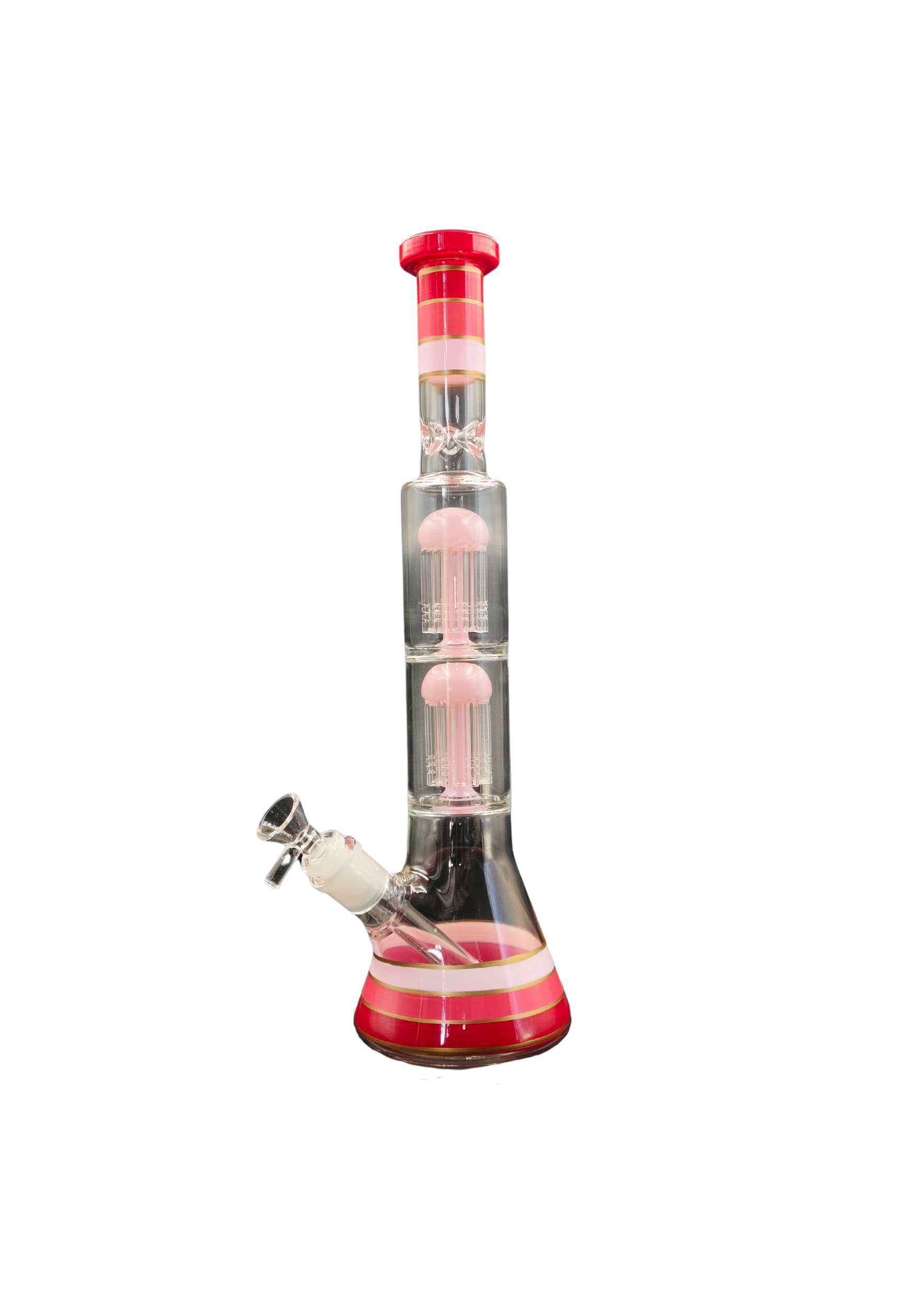 Double Perk Pink Glass Bong